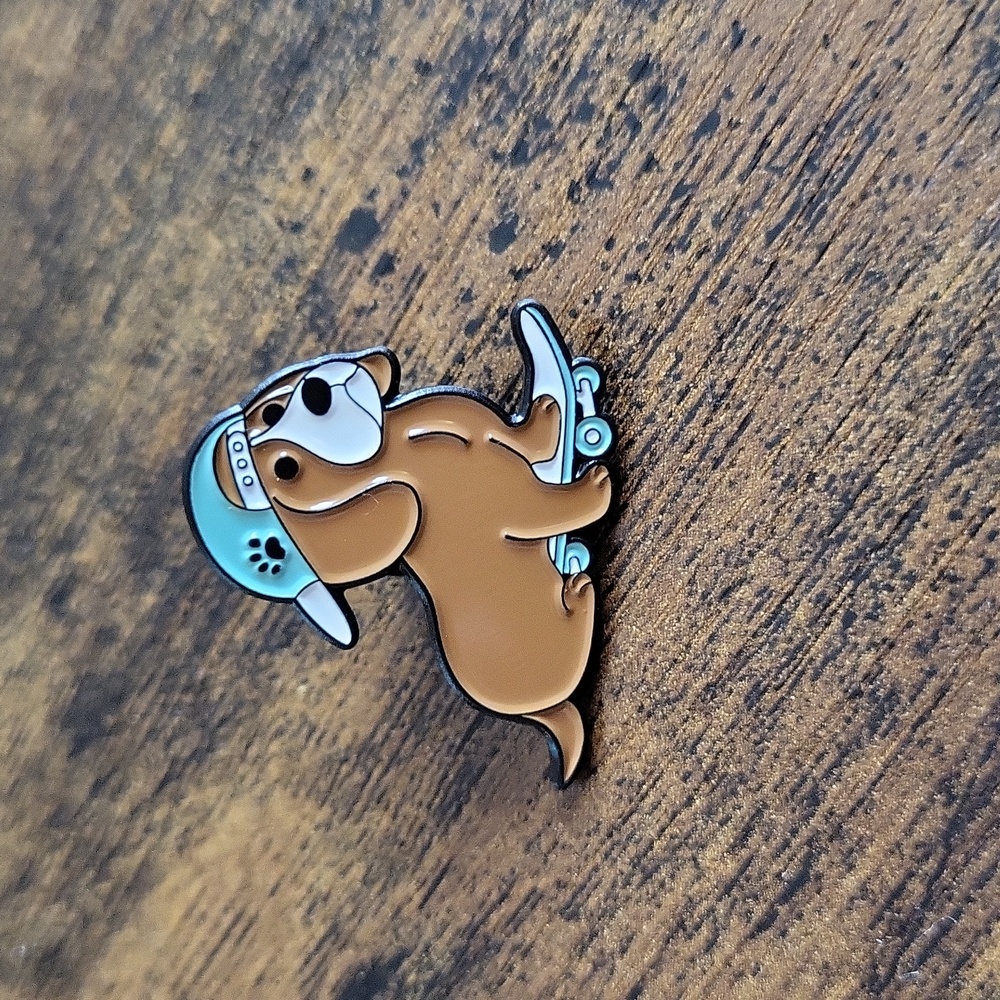 Skateboarding Dog Enamel Pin